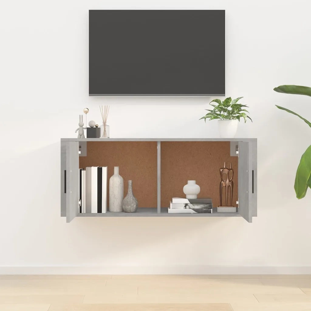 Mobile Porta TV a Parete Grigio cemento 100x34,5x40 cm 816636
