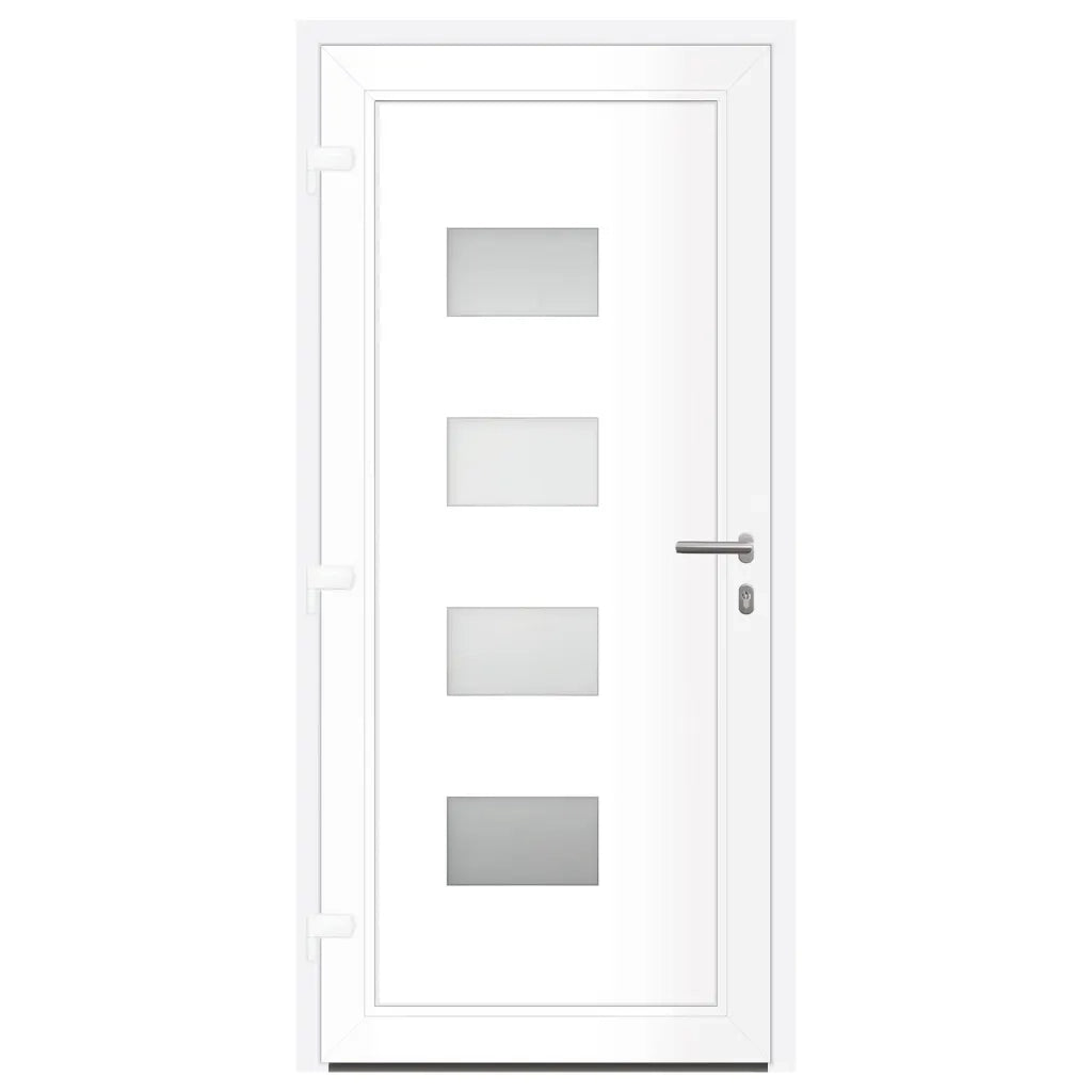 Porta Ingresso Bianca 100x210 cm in Alluminio e PVC