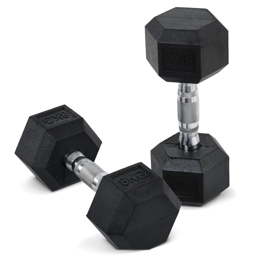 Set di manubri esagonale in ghisa ¨C zephmum ¨C griglia antiscivolo, 2x8 kg