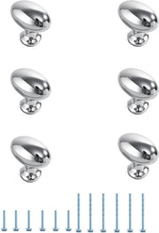 Maniglie Ronde per Armadi e Cassetti in Acciaio Inox, Set da 6 pezzi in Argento