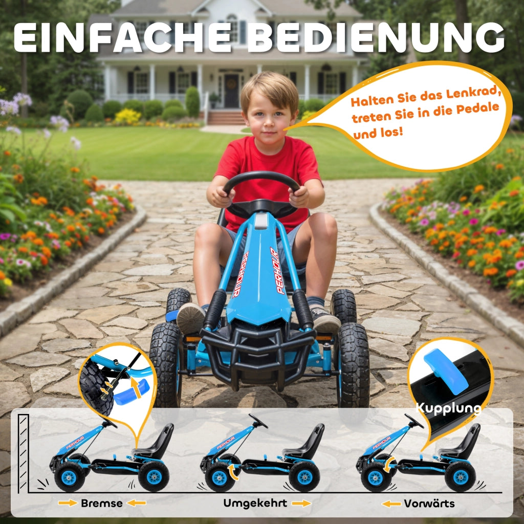 Go-Kart per Bambini con Sgabello Regolabile ¨C zephmum ¨C Blu