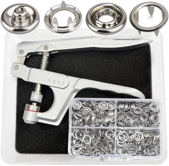 Drukknoop con gancho metallico per chiusura jersey con dita metalliche Φ10mm, chiusura senza filo con chiusura a goccia massiccia Kam Drukknopen per abbigliamento e accessori DIY