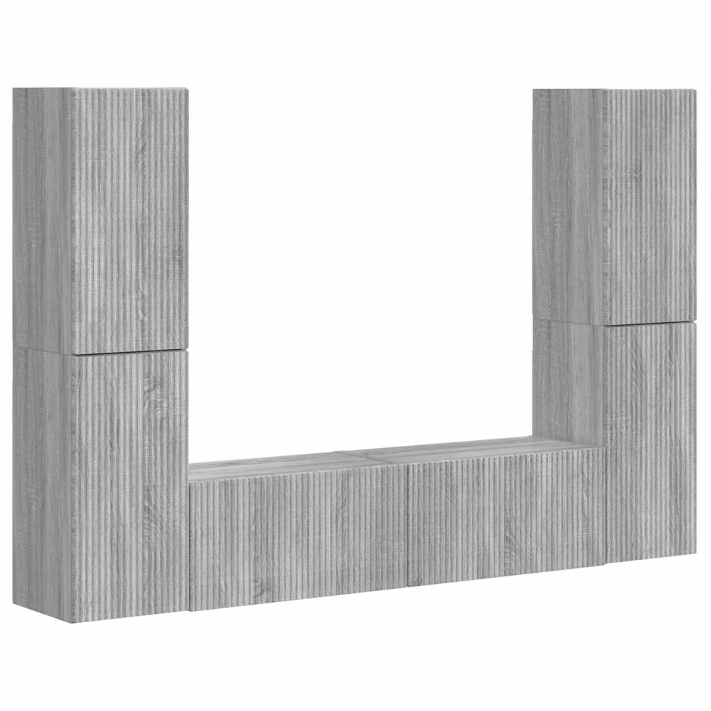 Set mobile TV 6 pcs Grigio Sonoma Legno multistrato