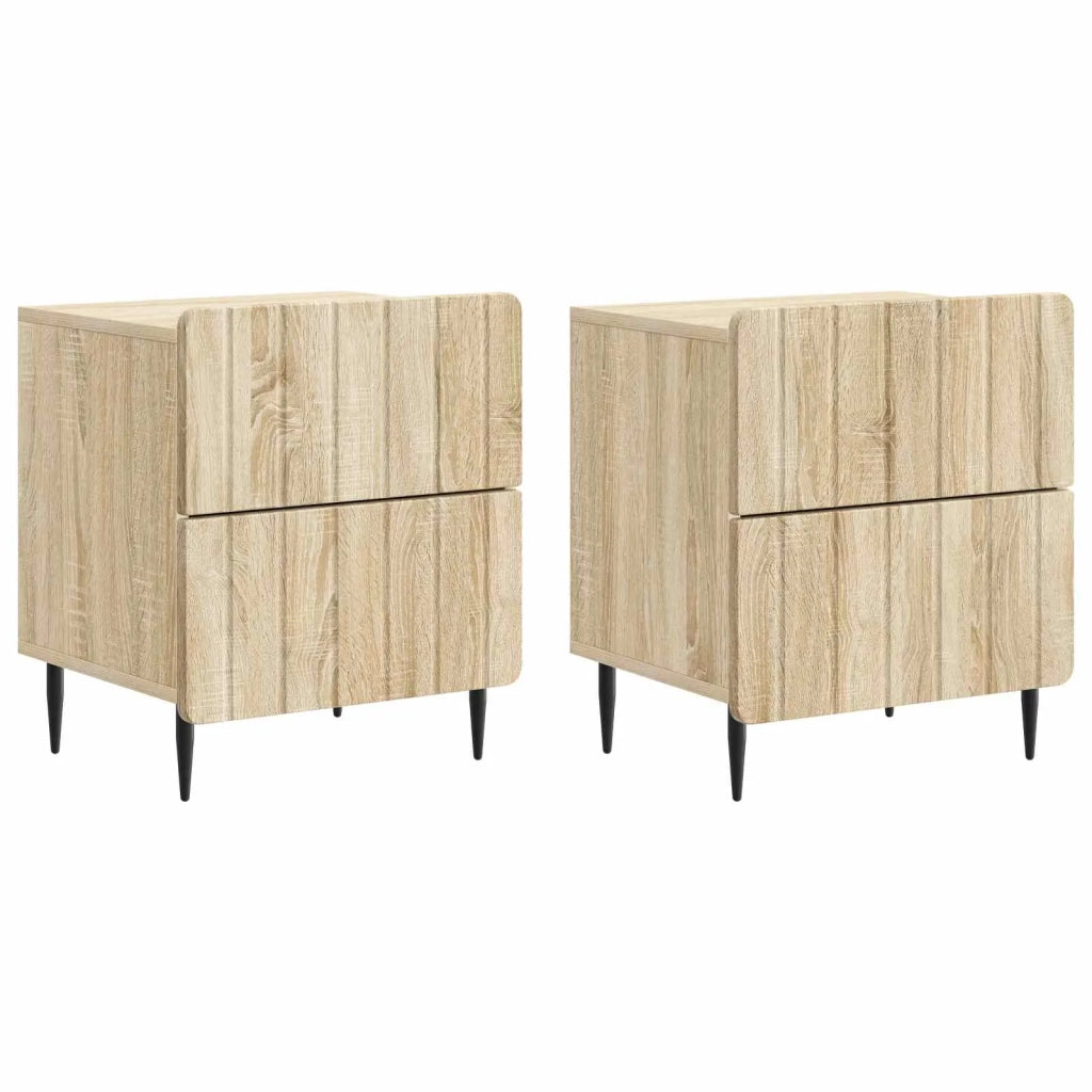 Set di 2 Comodini | Armadio da Notte | Mobiletto da notte Rovere Sonoma 43 x 34,5 x 49,5 cm