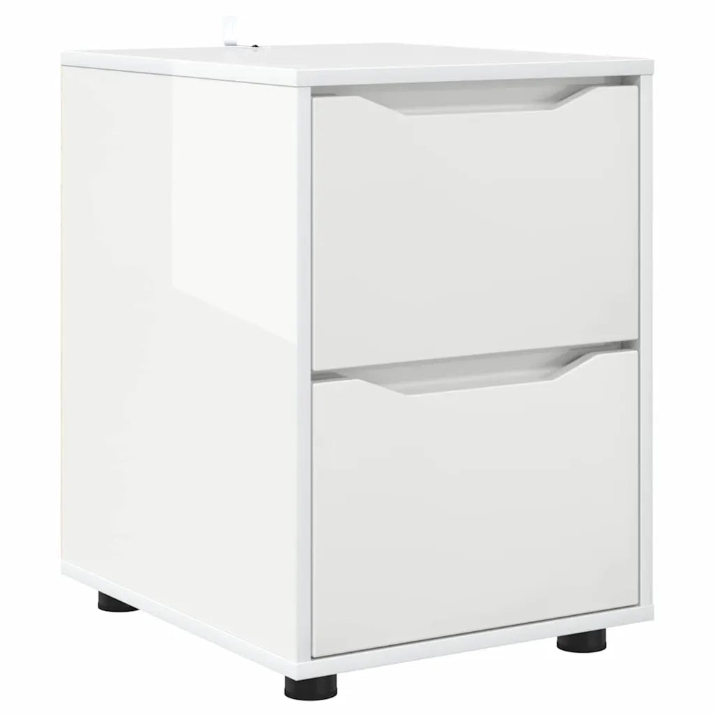 Armadio Bianco Lucido 40 x 48 x 57 cm Legno multistrato