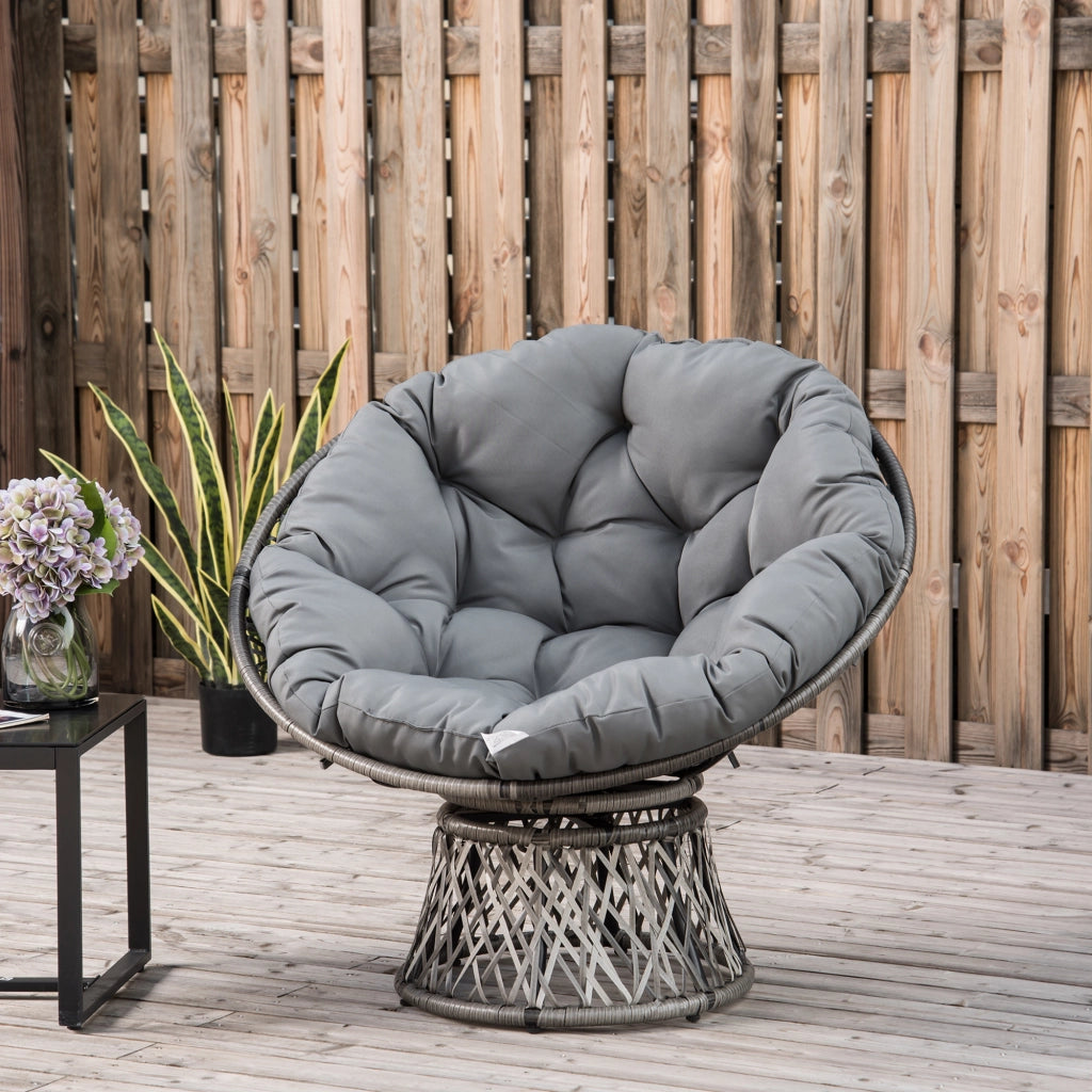 Poltrona da giardino girevole ¨C Minimal ¨C grigio ? 97 x 86 cm