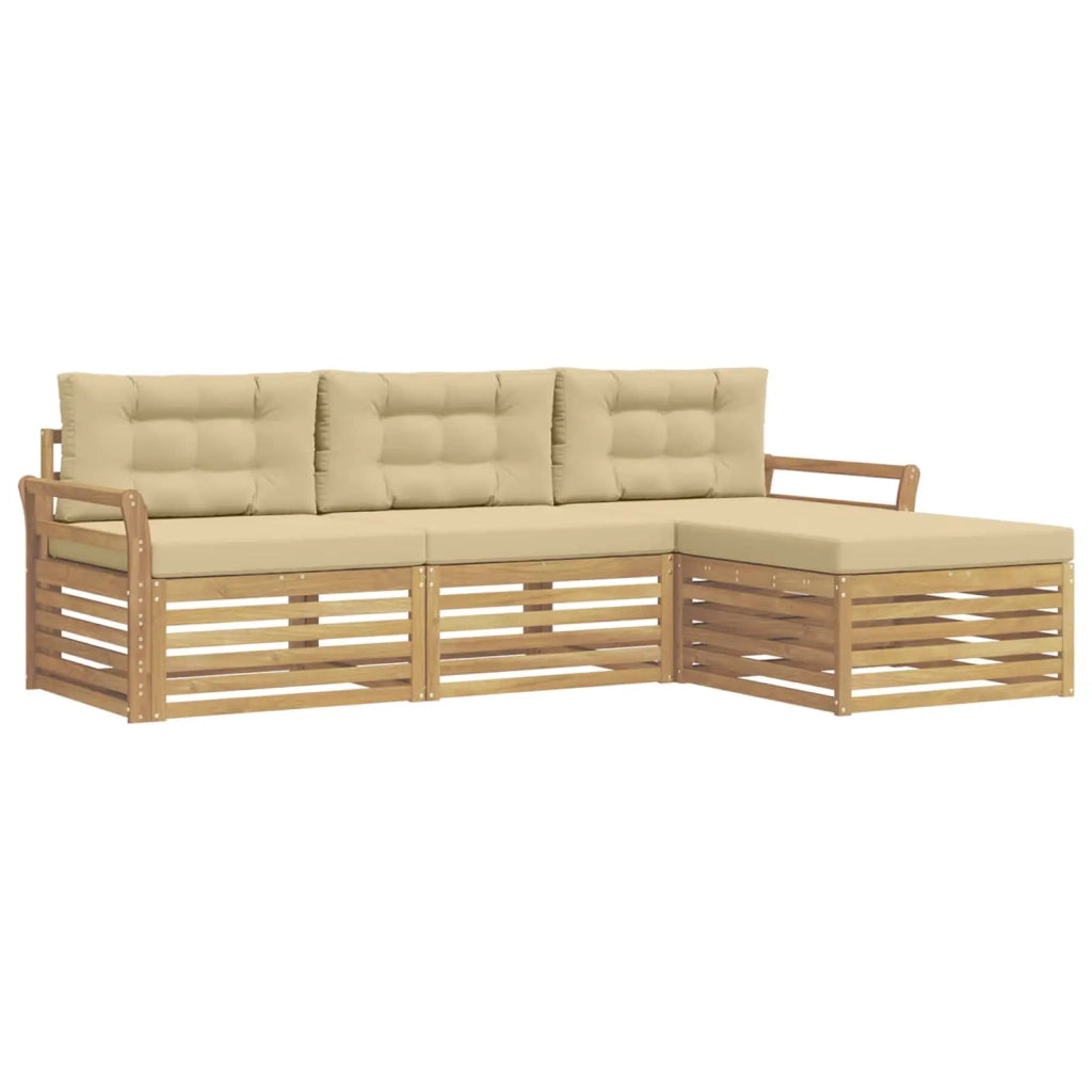 Set di divani da esterno 4 pcs Bianco e Beige 3390288