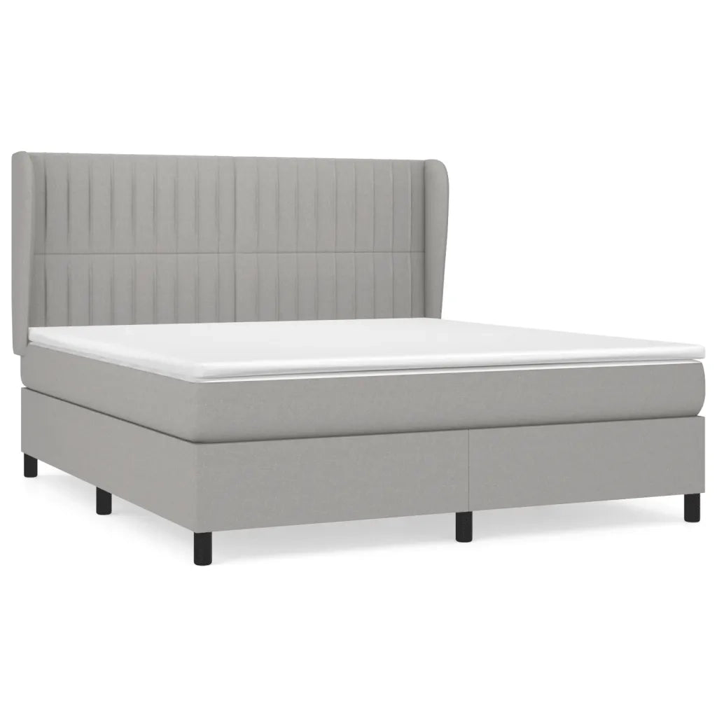 Giroletto a Molle con Materasso Grigio Chiaro180x200 cm Tessuto 3128141