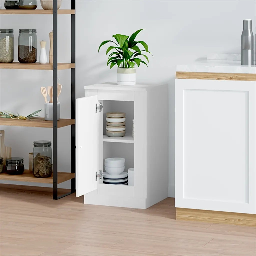 Credenza | Madia | Buffet da pranzo | Armadio da pranzo Bianca 37,5x35,5x67,5 cm in Legno Multistrato