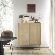 Madia Hatote, Credenza 5 Ripiani, 104x40x122h cm Marrone Rovere