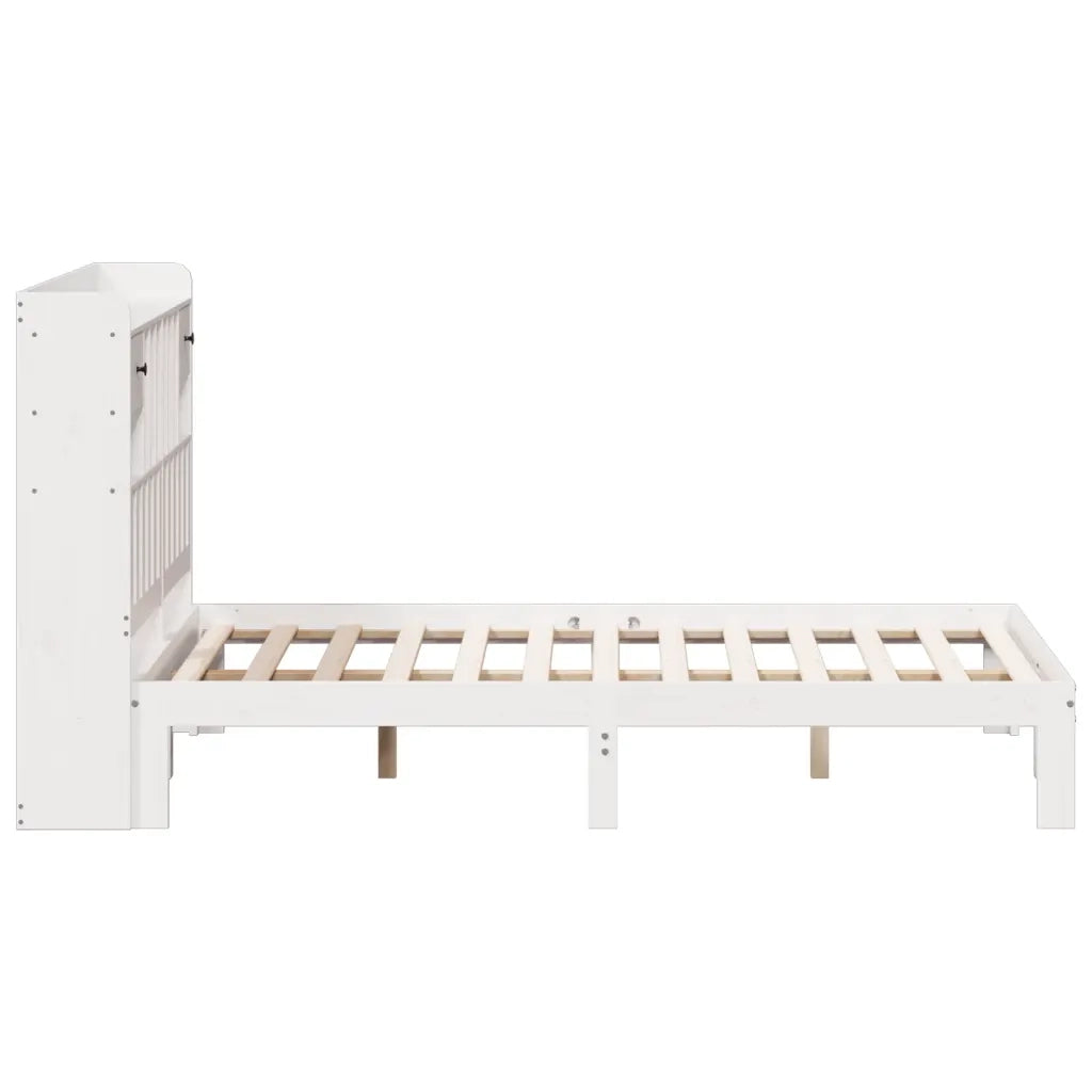 Letto Libreria senza Materasso Bianco 160x200 cm Legno di Pino