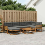 Set di divani da esterno con cuscino 7 pcs Naturale e Antracite 3382730