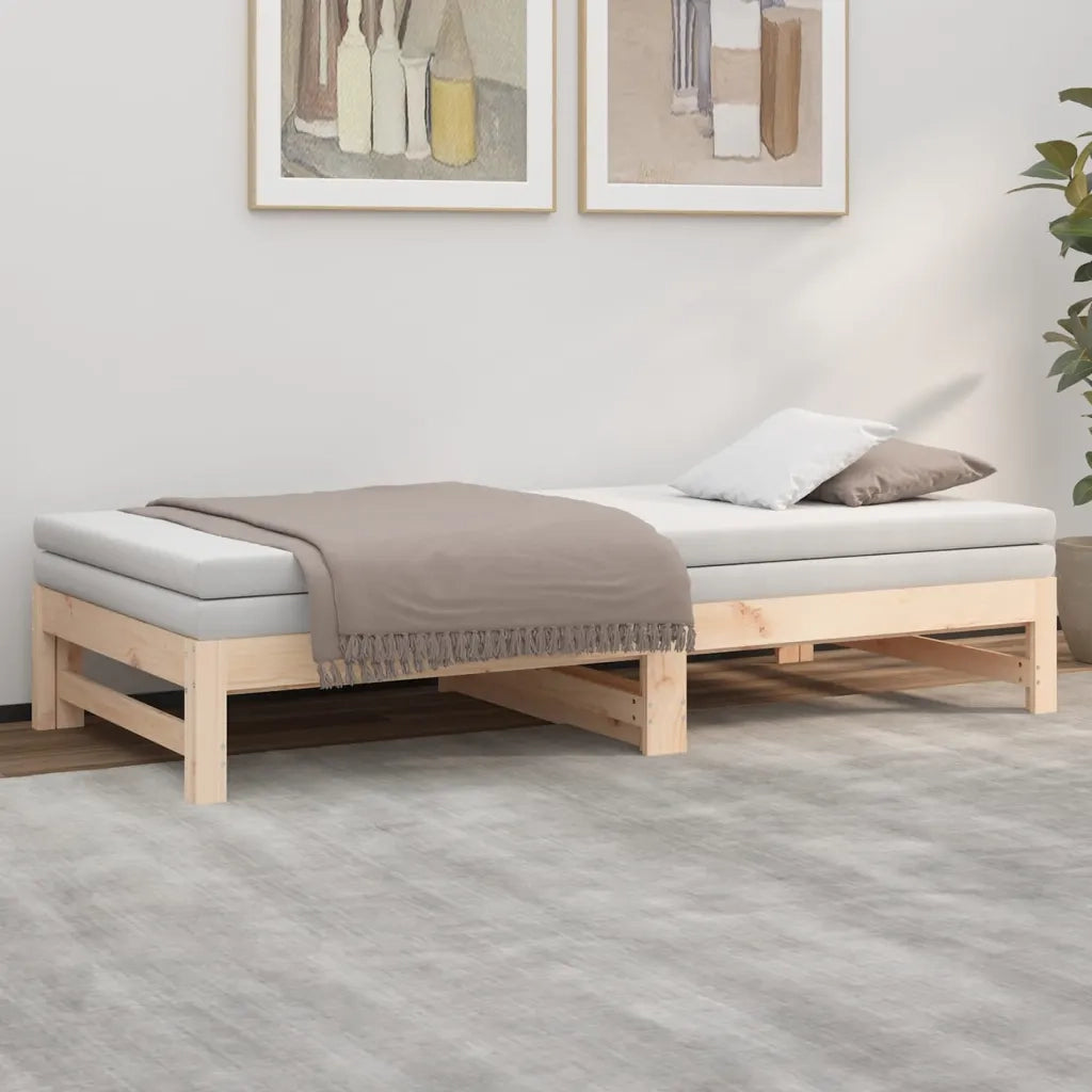 Dormeuse Estraibile 2x(90x190) cm Legno Massello di Pino