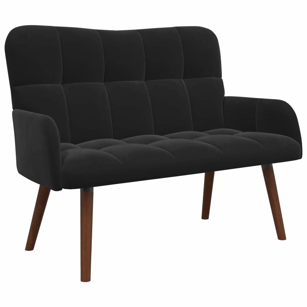 Divano | Divano da soggiorno | Sofa a Due Posti Nero 115 x 61 x 87 cm Velluto