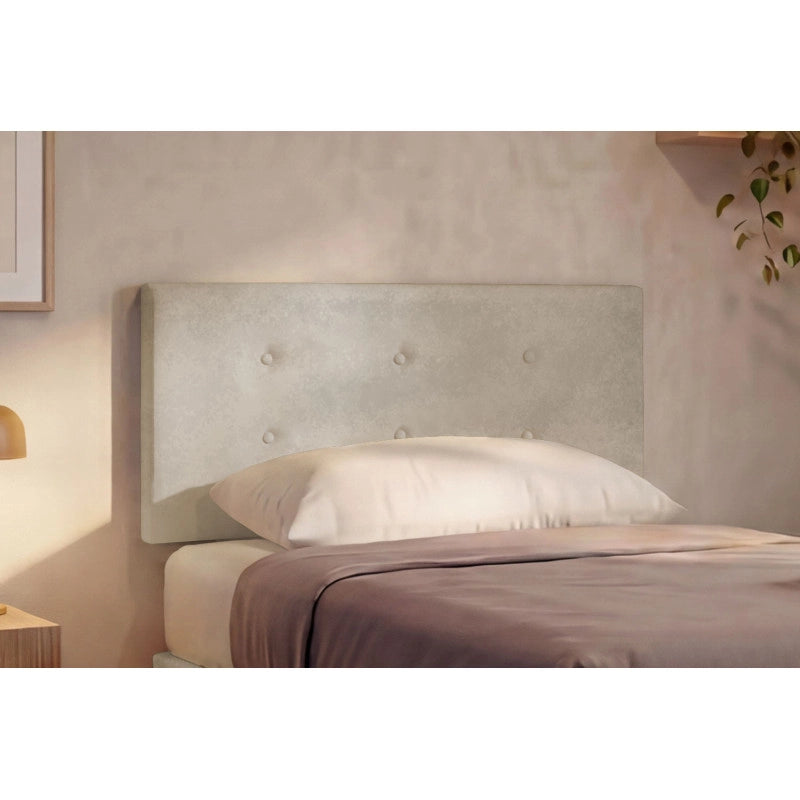 Letto imbottito Piazza e mezzo 120x200 cm Button - Con rete,Microfibra,Sabbia