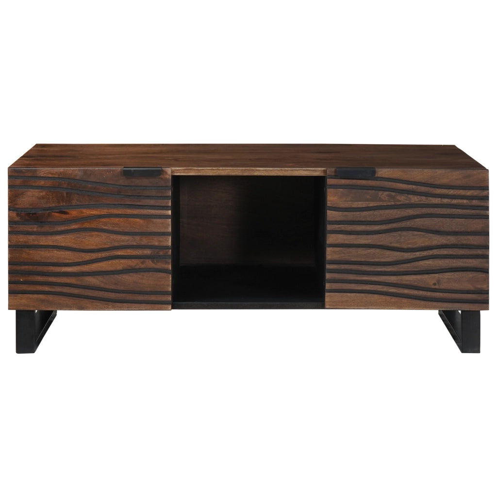 Tavolino da caffÃ¨ 100x54x40 cm in legno massello e legno ingegnerizzato