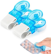 Dispensatore di farmaci portatile - Contenitore per farmaci - Cassetta di stoccaggio - Rimuovitore di farmaci senza contatto - Dispositivo igienico - Adatto per anziani - Cassa per farmaci