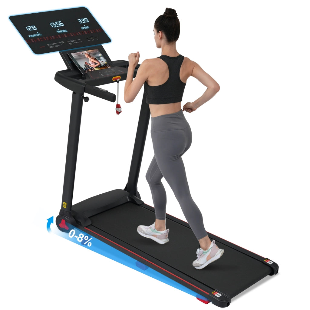 Tapis Roulant Pieghevole 3,0 HP fino a 14 km/h con Inclinazione 8%, Bluetooth e Portata 120 kg