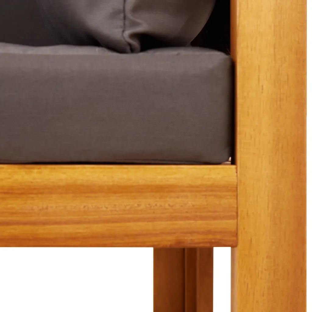Divani da Giardino Angolari con Cuscini 2 pz in Legno di Acacia e Rattan