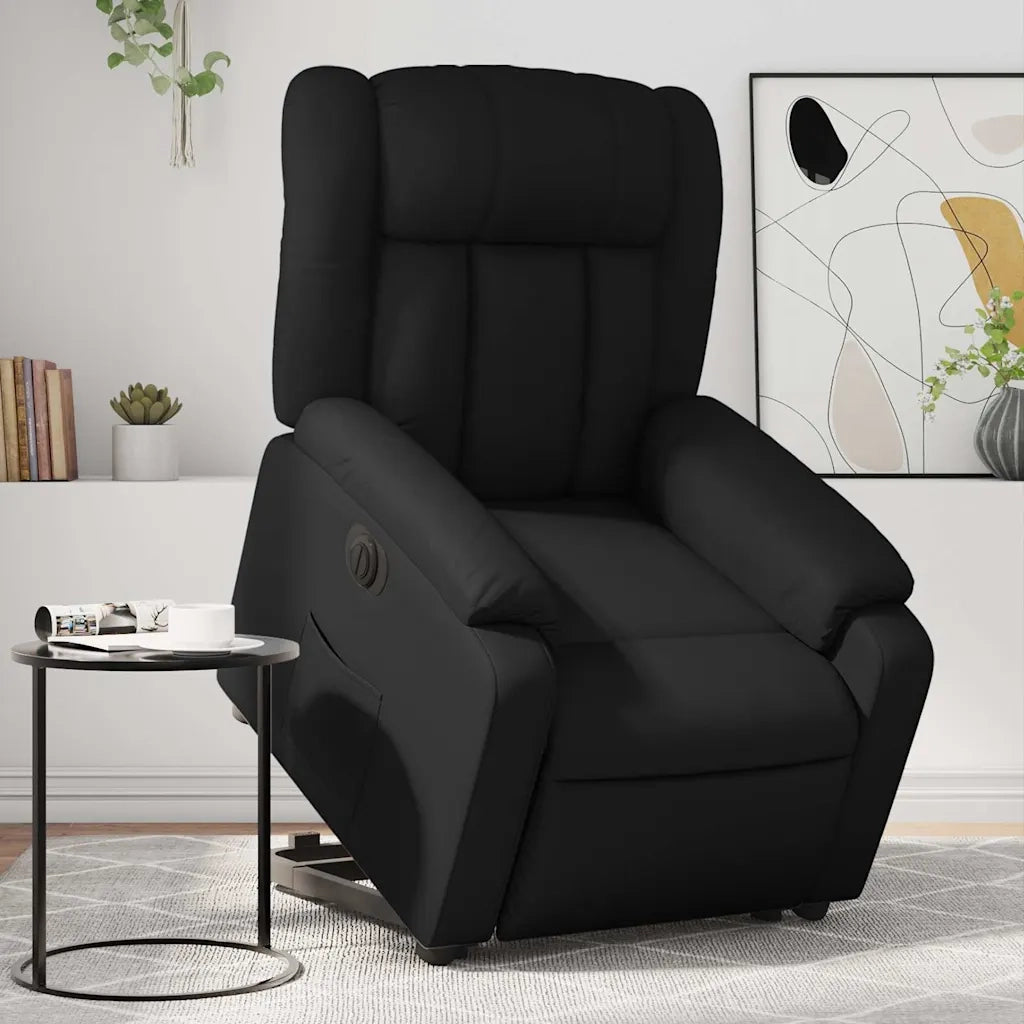 Poltrona Alzapersona Reclinabile Elettrica Nera in Similpelle 3205278