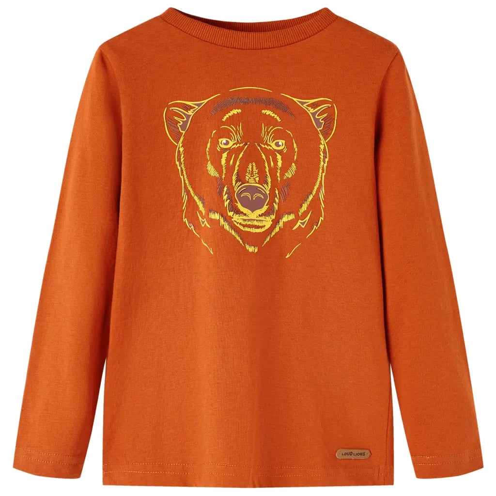 Maglietta da Bambino Maniche Lunghe Ruggine Chiaro 116cod mxl 93273