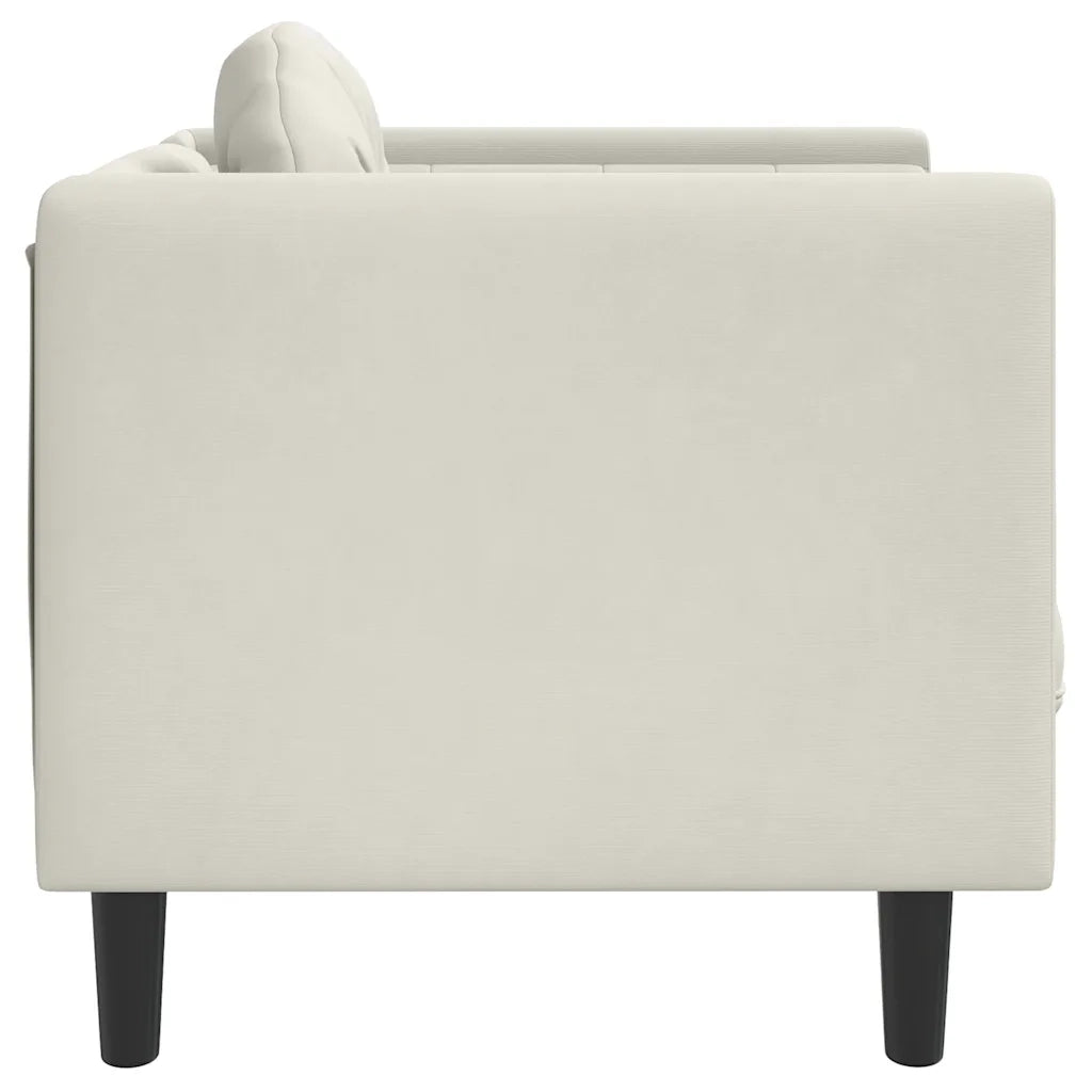 Divano Sedia-Poltrona con Cuscino Crema in Velluto