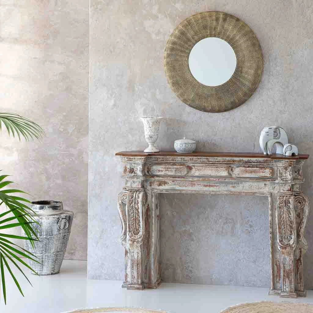 Vaso in metallo invecchiato bianco 50x50x58