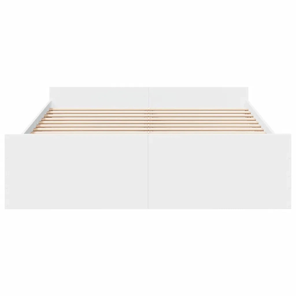 Giroletto con Cassetti Bianco 150x200 cm in Legno Multistrato