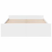 Giroletto con Cassetti Bianco 150x200 cm in Legno Multistrato
