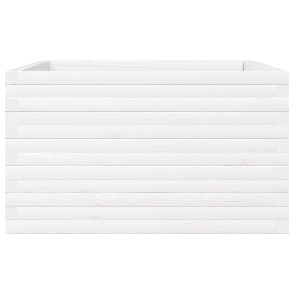 Fioriera rialzata per piante fiori terrazza giardino 80 x 80 x 45,5 cm legno di pino massiccio bianco 02_0037912