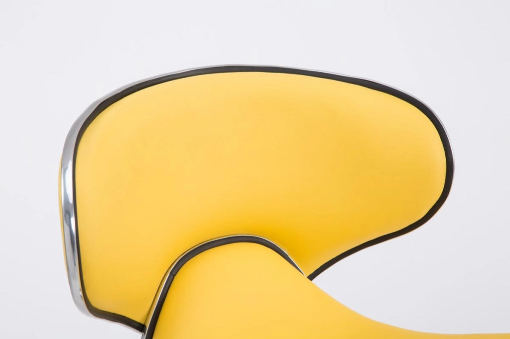 Sgabello Las Vegas V2 in similpelle giallo,cromo