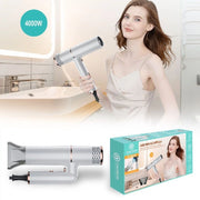 Trade Shop - Asciugacapelli Phon Professionale 4000w Ione Negativo Luce Blu Pieghevole Tx-8256 -