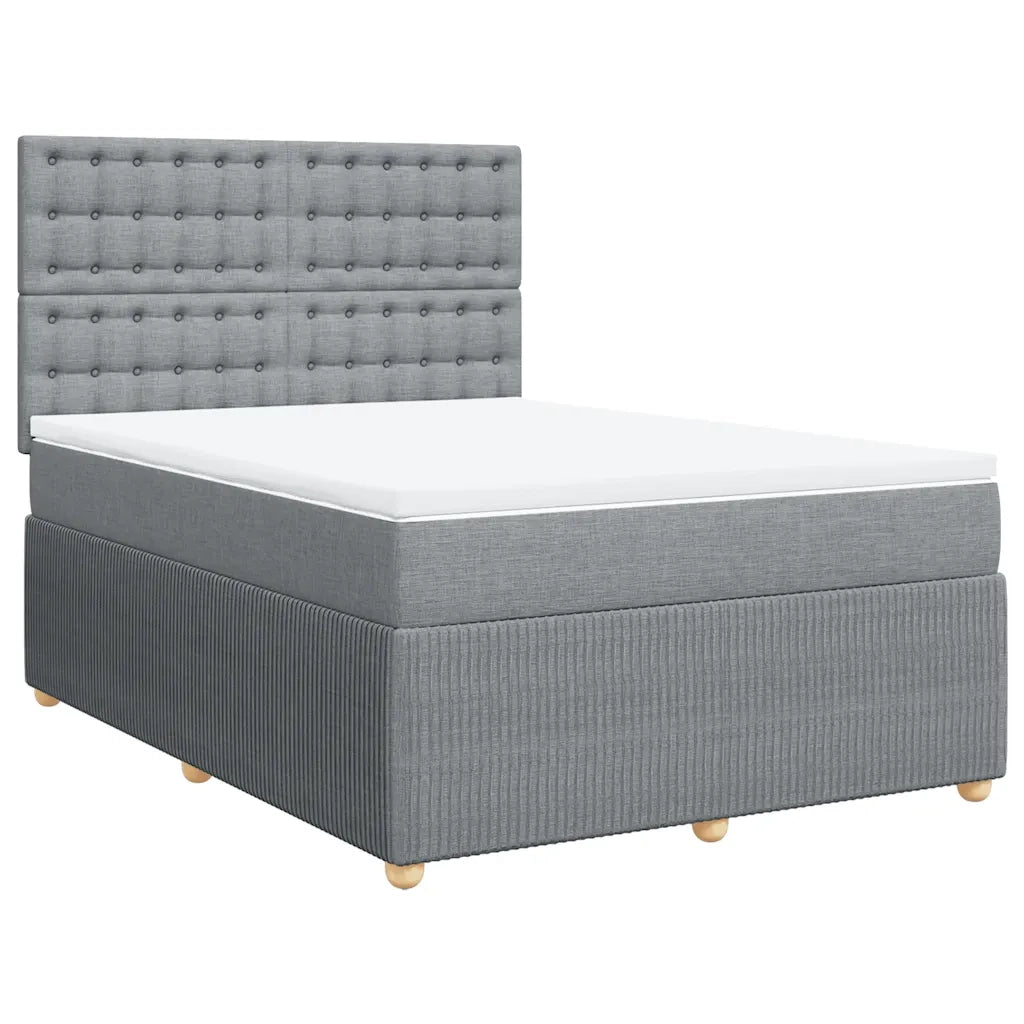 Giroletto a Molle con Materasso Grigio Chiaro 160x200cm Tessuto