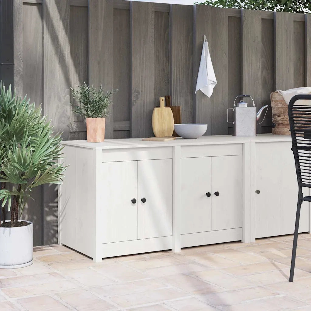 Mobile da cucina-Armadio da cucina Bianco 106 x 55 x 64 cm Legno massello di pino
