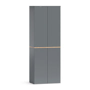 Armadio alto Viktor Antracite/Rovere dorato 68 x 188.6 cm con 6 scomparti chiusi Vicco