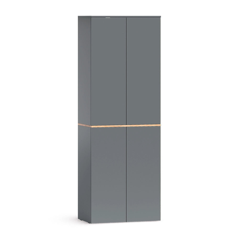 Armadio alto Viktor Antracite/Rovere dorato 68 x 188.6 cm con 6 scomparti chiusi Vicco