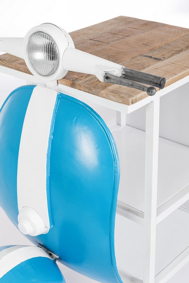 Consolle Bar 104x94x65h cm Scooter Retrò Blu