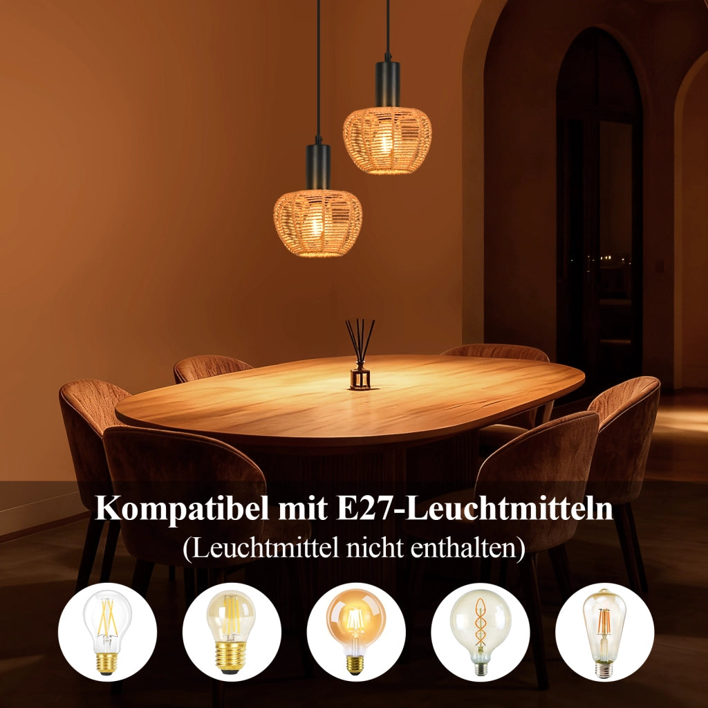Lampada a sospensione ZMH da pranzo in stile vintage a 1 luce (lampadina non inclusa)