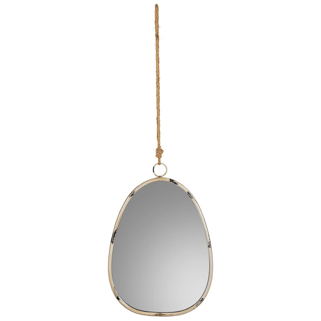 Specchio da parete in metallo oro e corda 25x2,5x36h