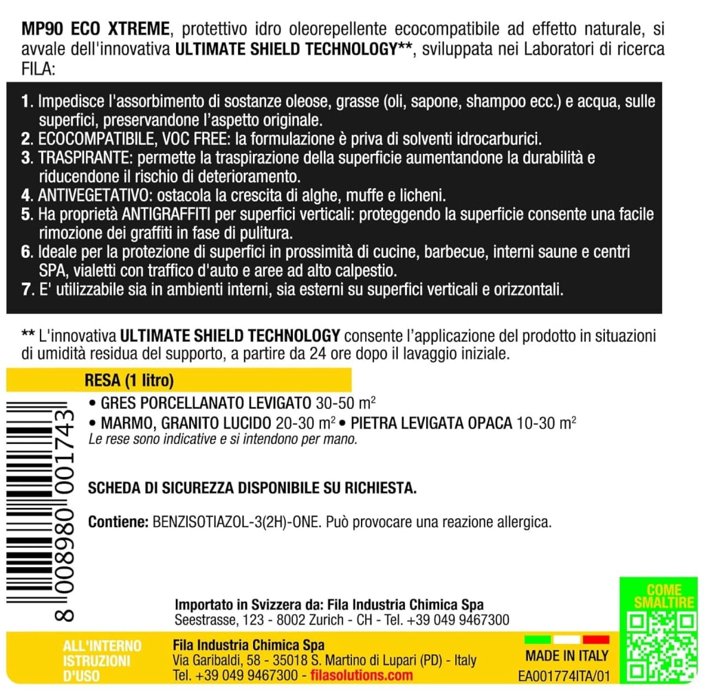 Fila Mp90 Eco Xtreme Lt.1 Protettivo Antimacchia Per Superfici Lucide Base Acqua