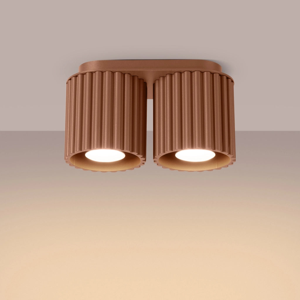 Plafoniera moderna mocca ovale 21cm 2xGU10 VISTAO Pure