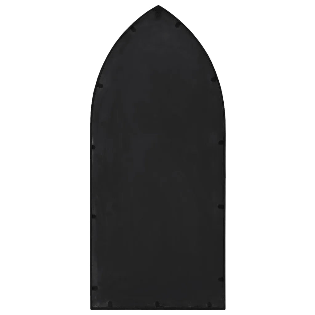 Specchio da Giardino Nero 70x30 cm in Ferro per Uso Esterno