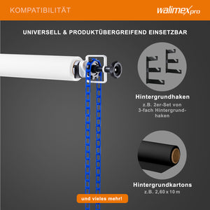 Walimex sfondo expan + catena e peso, blu