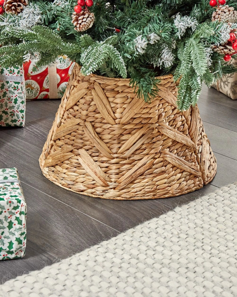 Copribase per Albero di Natale in giacinto d'acqua naturale rotondo ⌀ 45 cm stile Boho Accessori natalizi