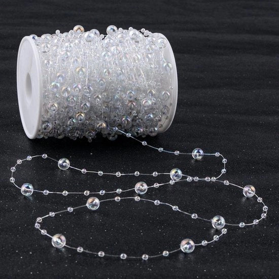 Cordone trasparente a cristallo acrilico 30 metri - linea decorativa - perfetto per matrimonio/natale