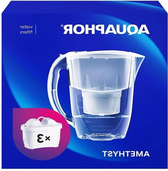 Filtro acqua Ametista Bianco 3 x filtro MAXFOR+ - Capacità 28l - Porta frigorifero - Riduce calcare cloro - Microplastici