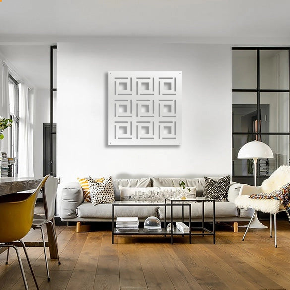 4SIDES - Pannello in PVC traforato - Parasole Misura: 48x48 cm, Colore: bianco