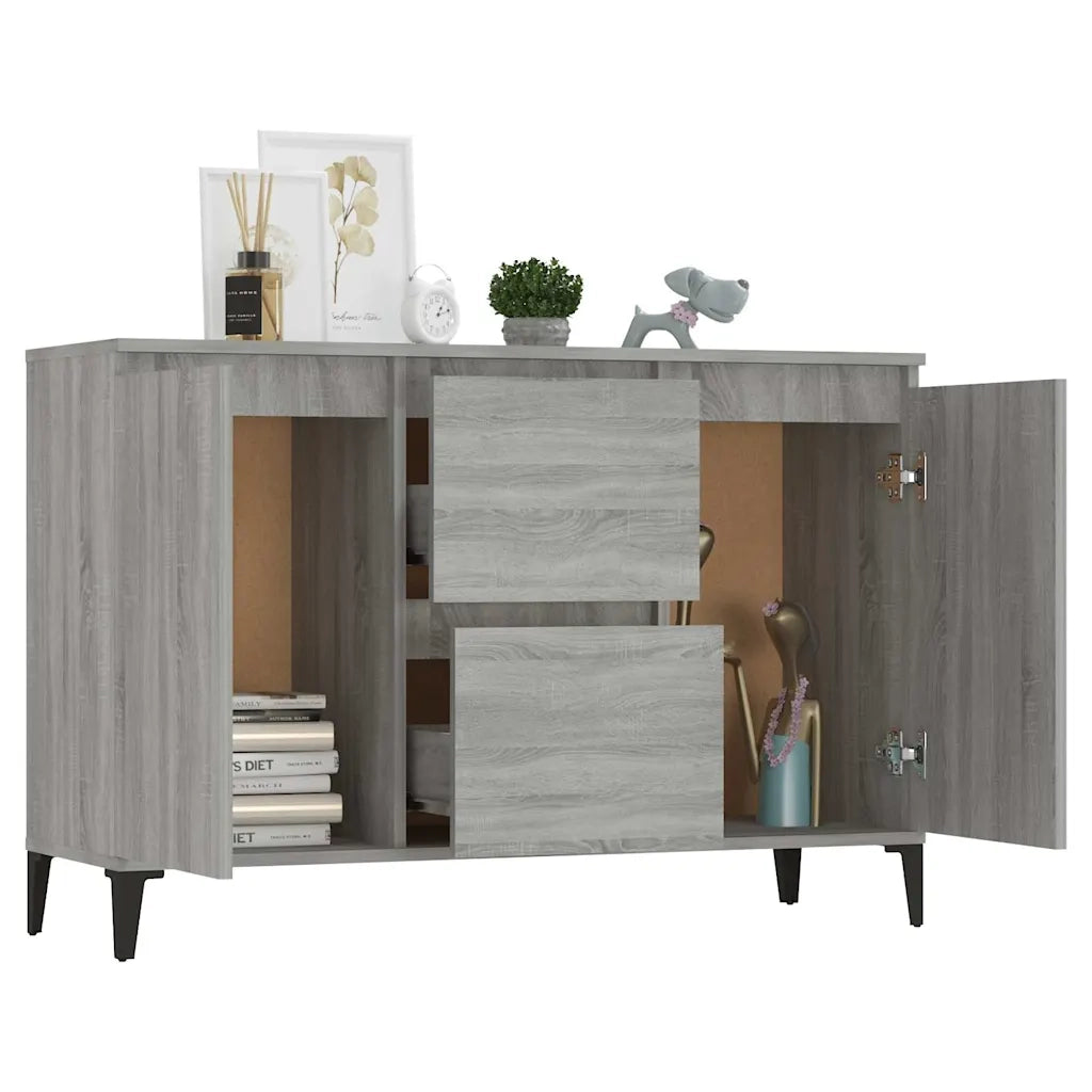 Credenza-Buffet-Armadio da cucina Grigio Sonoma 102x35x70 cm in Legno Multistrato