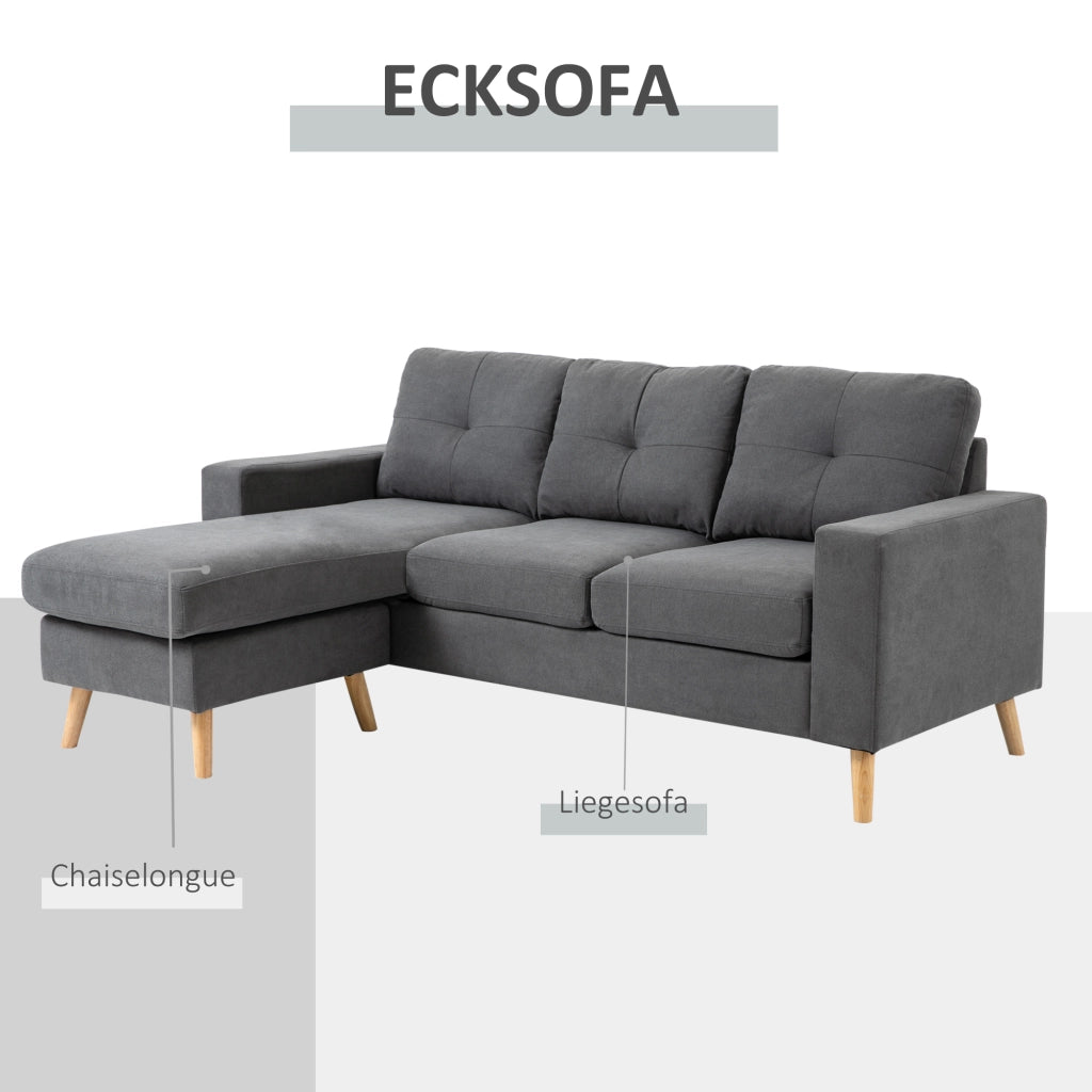 Divano Angolare ¨C zephmum ¨C Tessuto Grigio