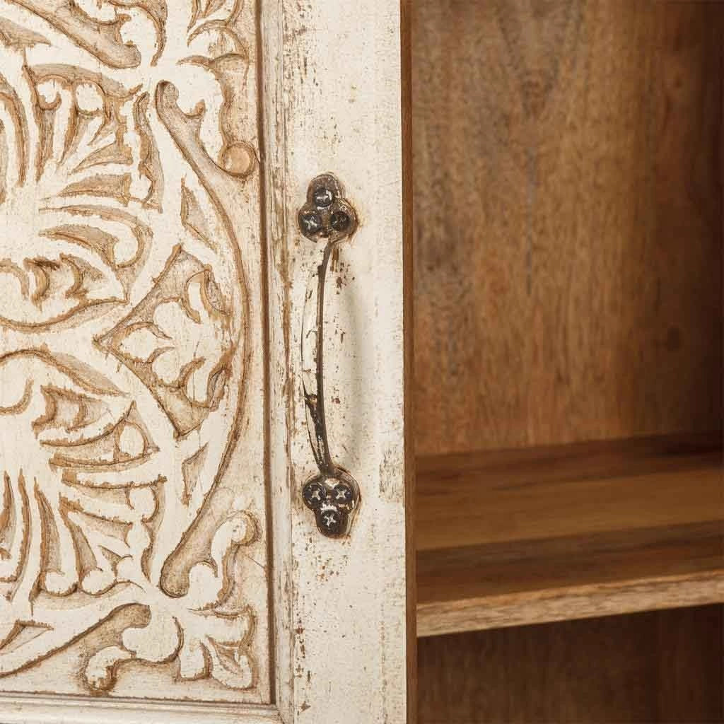 Armadio in legno intagliato finitura artigianale 96x40x167h cm